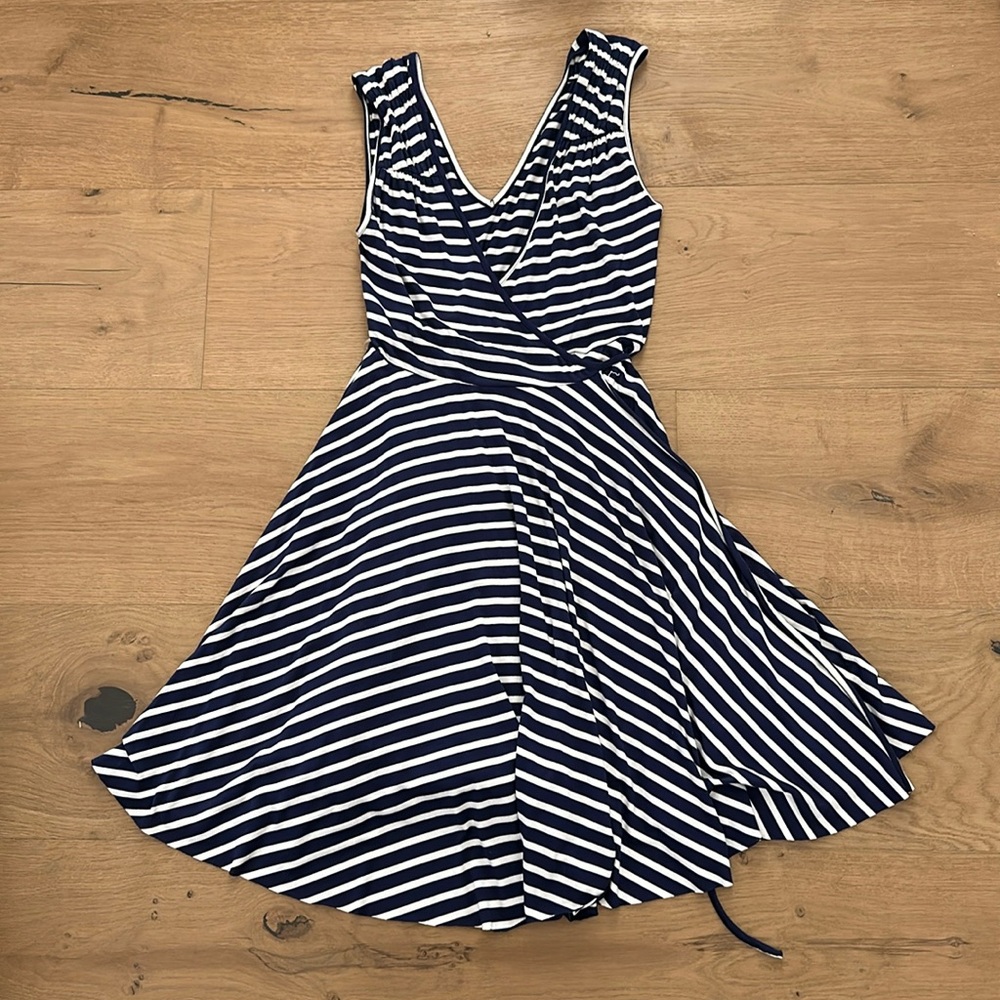 Rachel Pally navy striped wrap dress size M